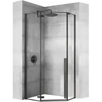 REA Diamond - Douchecabine - Zwart - 90X90 Zwarte Diamond Douchebak 90X90 Vierkant - 90X90X195Cm