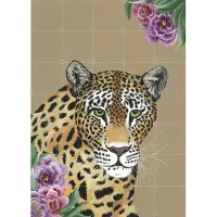 IXXI Wild Bloom, Lens en penseel door Myrte - 100 x 140 cm - Gratis ophangtool - Grote wanddecoratie en posters - Illustraties, Realisme, Woonkamer