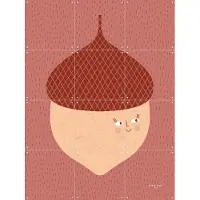 IXXI Acorn, Maa-noo - 60 x 80 cm - Gratis ophangtool - Grote wanddecoratie en posters - Speels, Illustraties, Kinderkamer, Kinderen, Natuur, Winter