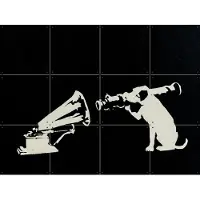 IXXI HMV, Banksy - 80 x 60 cm - Gratis ophangtool - Grote wanddecoratie en posters - Illustraties, Houtsnede, Pop art, Street art, Mancave, Woonkamer