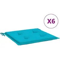 vidaXL Tuinstoelkussens 6 st 40x40x4 cm stof turquoise