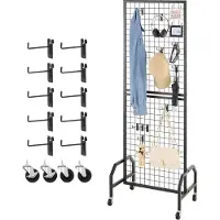 Vevor Grid Wall Panels Grid Wall 60 x 164 cm 1 st. Oprolbare displaystandaard met 10 haken