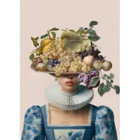IXXI Lunch is Served, Marja van den Hurk - 100 x 140 cm - Gratis ophangtool - Grote wanddecoratie en posters - Surrealisme, Vintage, Illustraties