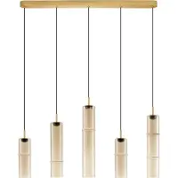 Nova Luce Unieke hanglamp Sano recht 5-lichts goud