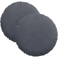 vidaXL Zitkussens 2 pcs Fluweel Donkergrijs Ø30 x 13 cm