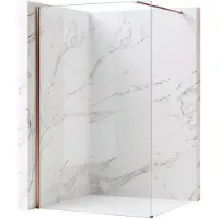 REA Walk-in Douchewand Flexi Transparent / Brush Copper 140