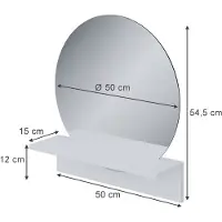Vicco Elyra Badkamerspiegel – 50 x 54.5 cm met plank Wit