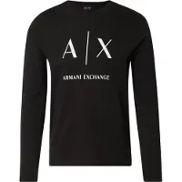 Armani Exchange Shirt zwart / wit