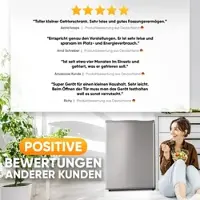 Stillstern Mini-vriezer klein & stil 42 l, mini-diepvrieskist -18 °C met ijsblokjesbakje & slot, deurscharnier rechts/links, 4-sterren diepvrieskast kleine diepvriezers [energieklasse E]