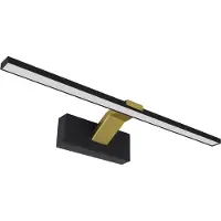 Strühm LIMBA LED - Wandlamp - Spiegelverlichting - Schilderijverlichting - Rechthoek 11W - 1560Lumen - 3CCT Aanpasbare Licht kleuren 3000K 4000K 6000K - Zwart / Goud kleur - 505mm - IP20
