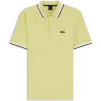 BOSS Heren Polo Paddy geel (M), Casual, Katoen, Korte mouwen 50469055