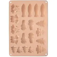 Orion Koekjesvorm en Pralinevorm Silicone Beige 34x24,5x1 cm - Bakvorm - Chocoladevorm - Chocolade Vorm - Bakvorm - Fondant - Ijsklontjes - Praline - Snoep