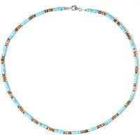 Cavill - Zilveren Halsketting - 925 Sterling Zilver - 71,8 ct Landschapsjaspis, Blauwe Magnesiet & Zilver Hematiet - Elegant Natuur Sieraad