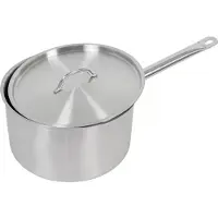 Mega -M Professionele Steelpan met Deksel - 8 Liter - RVS - 3mm Sandwichbodem - Geschikt voor Inductie, Gas en Keramisch - Vaatwasserbestendig