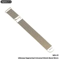 Remax WB-01 - Horlogebandje 22mm - Universeel - Milanees - Zilver