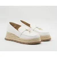 Buonarotti - loafers - mocassins - espadrilles - schoenen - wit - hoogwaardig imitatieleer - sleehak - canvas hak - maat 41 - hakhoogte 3 cm - zoolhoogte 2 cm, bij twijfel bestel 1 maat groter
