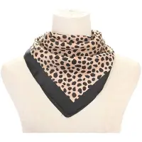 I'm Dutch Hoofdsjaal - Satijnen Haar Sjaal - Neksjaal - Festival Look - Vierkante Sjaal - Fantasie - Zomer Sjaal - Haarband - Napels Khaki Dot