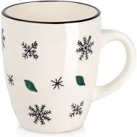 Hit Mok Keramiek Sneeuwvlok 350 ml - Koffiemok - Theebeker - Koffie - Beker