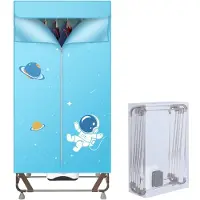 Aura Elektrisch Droogrek - Droogrek - Droogrek Elektrisch - 170cm Hoog - 1500W- 5 - Lichtblauw - 80cm x 46cm x 168cm