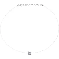 Cavill - Zilveren Halsketting - 925 Sterling Zilver - Witte Topaas Princess Geslepen 0,968 ct - Verstelbare 45-50 cm Elegante Ketting