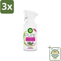 Air Wick 3 x Pure - Luchtverfrisser Spray - Essentiële Oliën - Lavendel - 250ml - Grootverpakking - Luchtverfrisser - Lavendel - Essentiële Oliën - Aromatherapie - Geur