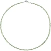 Cavill - Zilveren Halsketting - 925 Sterling Zilver - Groene Apatiet 26 836 ct - Gefacetteerd Rond - Braziliaanse Edelsteen - 45 cm