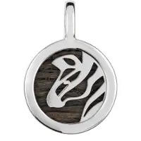 Cavill - Zilveren Hanger 925 Sterling Zilver - Veeneik Rondgeslepen Edelsteen 1,35 ct - Handgemaakt Zebramotief Sieraad 24x17 mm