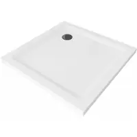 Mexen Flat vierkante slanke douchebak 90 x 90 , wit, zwarte sifon - 40109090B