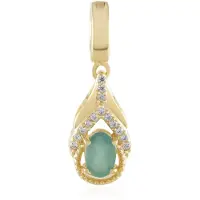 Cavill - Zilveren Hanger met Ovale Grandidieriet 0,379 ct en 14 Zirkonia 925 Sterling Zilver Verguld - Elegant Design - 23x7 mm