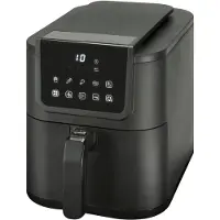 Aura Airfryer xl - Airfryer xxl - Heteluchtfriteuse - 5 Liter - met keramische antiaanbaklaag - Zwart - 29cm x 23cm x 40cm