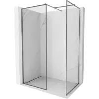 Mexen Kioto-F douchewand Walk-in met frame 160 x 105 , transparant 8 mm, gun metal - 800-160-202-04-95-105