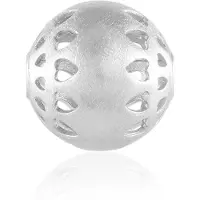 Cavill - 925 Sterling Zilver hanger met platina coating - ronde parel hartvorm - elegant modern sieraad dames 16x15 mm
