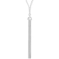 Cavill - Moderne lange kwasthanger - 925 Sterling zilver - elegante minimalistische zilveren hanger - 65 mm - dames sieraad