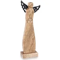 Orion Beeld Houten Kerst Engel MANGO 34 cm - Decoratieve Figur - Decoratie - Beeldje