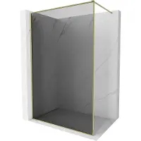 Mexen Kioto-XF douchewand Walk-in met frame 150 x 202 , grafiet 10 mm, goud - 800-150-104-50-40-X