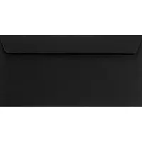 Netuno Gladde zwarte enveloppen DL - 110 x 220 mm - 25 stuks - HK zelfklevend met plakstrip - 120 gram - Burano -