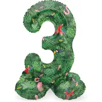Folat - Staande folieballon Cijfer 3 Jungle Vibe - 41 cm