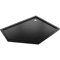 Mexen Flow vijfhoekige slanke douchebak rechts 100 x 90 , zwart mat - 46P709010R