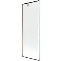Mexen Next douchewand 1-vleugelig 70 x 150 , zwart frame, roze goud - 895-070-000-00-70-60