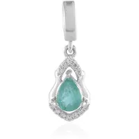 Cavill - Zilveren hanger - 925 Sterling zilver geplatineerd - 0,588 ct druppelvormige Grandidieriet - 12 zirkonen - Elegant Madagaskar