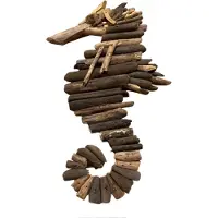VAR Zeepaard Wanddecoratie – Hout – H45 cm – Natuurlijke Zee-Inspiratie
