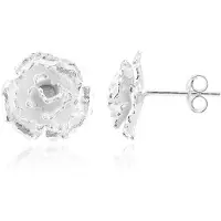 Cavill - 925 Sterling Zilveren Oorbellen - Bloemvormig Rosé Motief - Handgemaakt Elegant - Middelgroot - Nan Collection - Damessieraden 13 mm