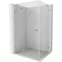 Mexen Lunar links scharnierend douchecabine 75 x 90 , transparant, goud - 834-075-090-50-00-L