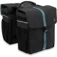 Gazelle Dubbele Fietstas - Met Mik Adapter - Zwart / Groen - 39 Liter