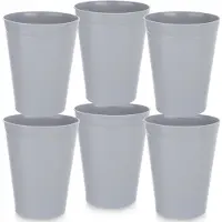 Orion Mokken Plastic Grijs 300 ml 6 stuks - Set - Bekers - Koffiebekers - Kopjes - Koffiemok