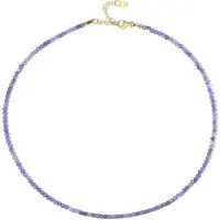 Cavill - Zilveren Halsketting 925 Sterling Zilver Verguld - Paarse Tanzaniet 32,063 ct - Handgemaakte Luxe Damesketting - Verlengbaar 45-50 cm