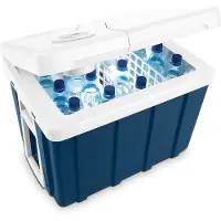 Aura Elektrische koelbox 12 en 230 volt - Elektrische koelbox - Koelbox - Blauw - ‎56cm x 38cm x 42cm