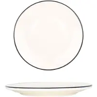 Bonna Dessertbord - Linea Black - Porselein - 15 cm - set van 6