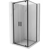 Mexen Exo opklapbare douchecabine 120 x 120 , transparant, zwart - 8182-120-120-70-00