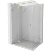 Mexen Lunar T schuifdeur douchecabine links 100 x 120 , transparant, goud geborsteld - 834T-100-120-55-00-L